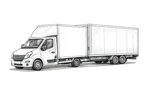 Umzugswagen - Kastenwagen mit Anhänger